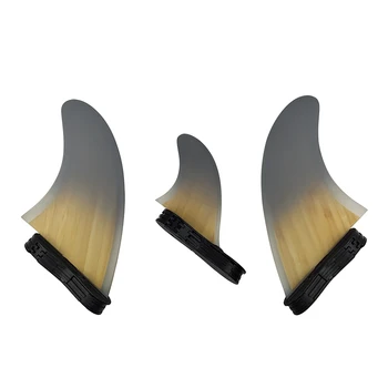 Bambu MR UPSURF FCS Ⅱ Sörf tahtası Yüzgeçleri 3 adet/takım Gri Quilhas Degrade Kısa Tahta Fiberglas Yüzgeçleri Pervane Kurulu Sörf İçin