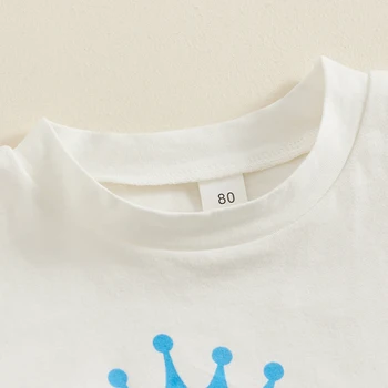 Bebek Erkek 1st Doğum Günü Kıyafetler Mektup Baskı Kısa Kollu T-Shirt ve Şort 2 Adet yaz giysileri Seti