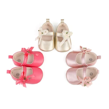 Bebek Kız Prenses Ayakkabı Moda Yumuşak Çiçek Yay kaymaz Alt İlk Yürüteç Ayakkabı bebek ayakkabısı