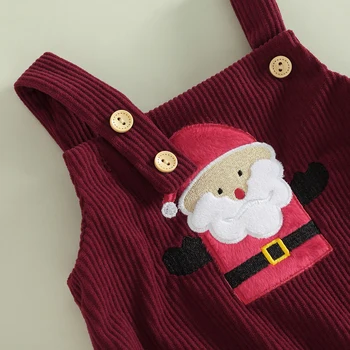 Benim İlk Noel Erkek Bebek Kız Kıyafet Kolsuz Noel Baba Kadife Romper Sevimli Bodysuit Tulumlar Noel Kostüm