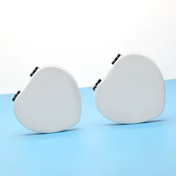Beyaz Çift Taraflı Ayna Katlanabilir Cep Makyaj Aynalar için Dairesel Kare Kalp Kadın Kızlar Güzellik Kozmetik Aynalar