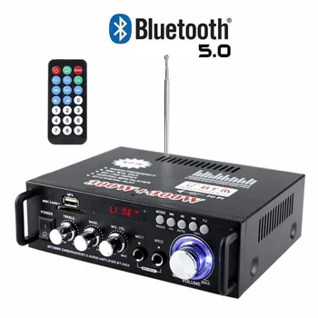 BT-298A Dijital HiFi Stereo Ses Mini Amplifikatör BT 2CH lcd ekran 300W + 300W AB Tak Bluetooth uyumlu FM USB Radyo Uzaktan