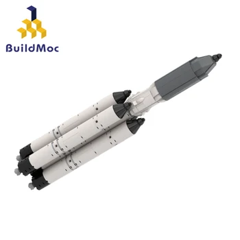 BuildMoc Uzay Keşfetmek 1: 110 Ölçekli Roscosmos Angara A5 Roket Yapı Taşları Set Askeri Araç Uzay Aracı Tuğla Oyuncak Çocuk Hediye