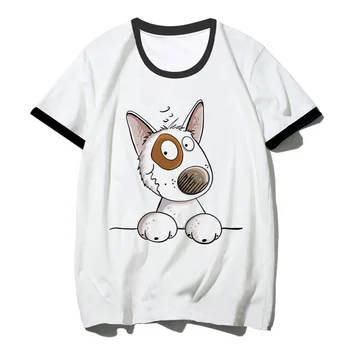 Bull Terrier t-shirt kadın komik t-shirt kız komik harajuku giyim