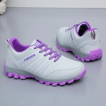 Büyük Boy golf ayakkabıları Kadınlar için Mor Pembe Kızlar Spor Golf Eğitim Sneakers kaymaz Açık Çim Bayan koşu ayakkabıları
