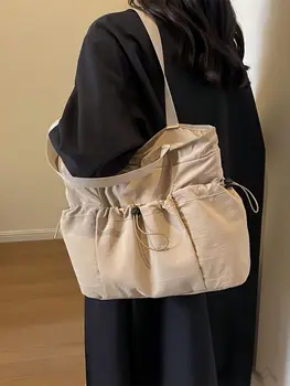 CGCBAG Rahat Basit Katı Tote Çanta Büyük Kapasiteli Kadın Naylon omuzdan askili çanta 2023 Moda Lüks Tasarımcı bayan çanta