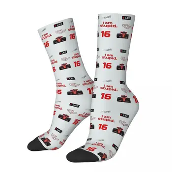 Charles Leclerc Paketi Monaco Formülü Unisex Kış Çorap Hip Hop Mutlu Çorap Sokak Stili Çılgın Çorap