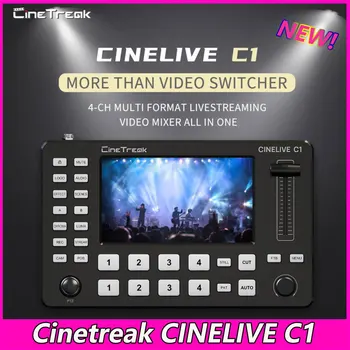 Cinetreak CİNELİVE C1 5 İnç 4 Kanal video değiştirici Full HD Ekran Canlı Video Mikser PTZ Kamera Kontrol Kayıt Akışı Yeni