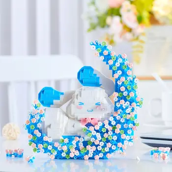 Cinnamoroll Mikro Yapı Taşları Sanrio Rüya Çiçek Ay DIY Monte 3D Model Mini Tuğla Figürü Oyuncak noel hediyesi