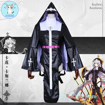 COSGOGO Oyunu Honkai: Yıldız Ray 3 Kallen Kaslana Rahibe Kıyafetleri Cosplay Kostüm Cadılar Bayramı Kıyafetleri Kadın Anime Giyim