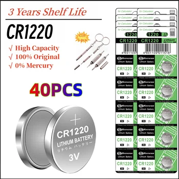 CR1220 3V lityum düğme madeni Para canon için pil PowerShot Kamera Noel Kolye Büyüteç G Şok Casio Saatler
