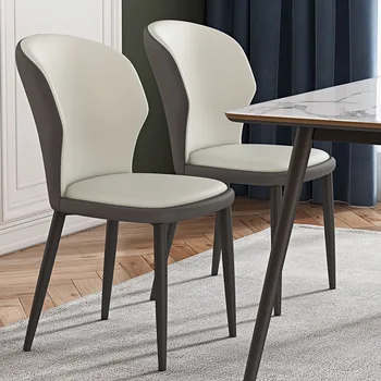 Deri Modern yemek Sandalyesi Açık İskandinav Mobil Ergonomik Düğün Minder Sandalye Lüks Silla De Comedor mutfak mobilyası