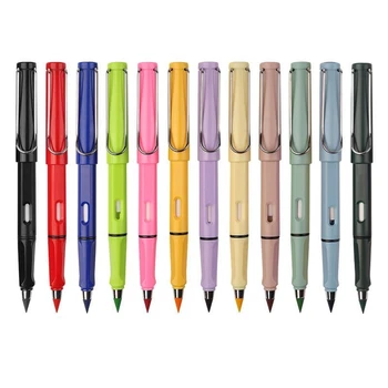 Değiştirilebilir 12 Renk Teknolojisi Kalem Ucu Mürekkep Yok HB Kalem Yazma Aksesuarları Sanat Kroki Kırtasiye Kawaii Okul Kaynağı
