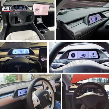 Dijital Performans LCD Dokunmatik Ekran Dashboard Android Tesa-Model 3 Model Y OEM Araba GPS Sanal Bilgi TPMS