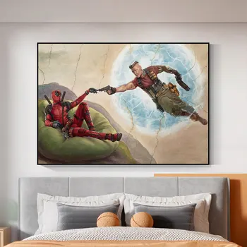 Disney Avengers Deadpool Komik Tuval Boyama Süper Kahraman Film Afiş Ve Baskı Duvar Sanatı Oturma Çocuk Odası Ev Dekorasyon