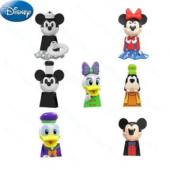 Disney Yapı Taşları Mickey Mouse Mickey Minnie Donald Ördek Papatya Goofy Köpek Mini Blokları Monte Bebek Anime Figürleri Çocuk Oyuncak