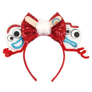 Disney Çizgi Film karakteri Fare Kulaklar Kafa Bandı Kızlar İçin Sequins Bow Doğum Günü Partisi Hairband Festivali kostümlü oyun saç aksesuarları