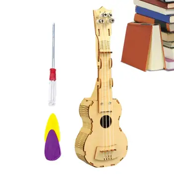 DIY Gitar Kiti Ahşap El Yapımı Ukuleles Gitar Yapı Kiti DIY Klasik Enstrüman Ukulele müzikli oyuncak Çocuklar Öğrenciler İçin