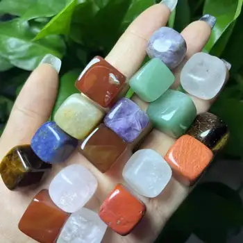 Doğal Kristal küpleri şifa Taşları Cilalı Kayalar Sevimli Mini Palmiye doğal Taşlar