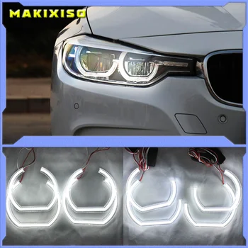 DTM Stil Kristal LED Melek Gözler Halo ışıklı yüzükleri kitleri İçin BMW X3 F25 2010-2014 Halojen araba farı şekillendirici 2013 2012 2011
