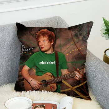 E-Ed Sheeran Minder Örtüsü 45 * 45 Yastık Hugs Dubleks Baskı kanepe yastığı Dekoratif Yastık Kılıfı Yastık Kılıfı 40x40 Kısa Peluş