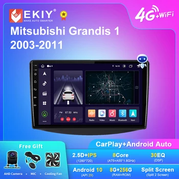 EKIY X7 Android 10 Araba Radyo Mitsubishi Grandis İçin 1 2003-2011 Multimedya Video Oynatıcı Başkanı Ünitesi Navi GPS Carplay Otomatik No 2 Din