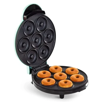 Elektrikli donut yapma makinesi Otomatik ısıtma waffle kek makinesi Ekmek Pişirme Makinesi 700W Mutfak Kahvaltı Yapar 7 Çörek ABD Plug