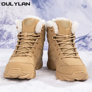 Erkekler Kadınlar Çöl Kar Askeri Taktik Botları Açık Tırmanma Yürüyüş pamuklu ayakkabılar Erkekler Kadınlar Klasik Çöl Ayakkabı Kar Botları