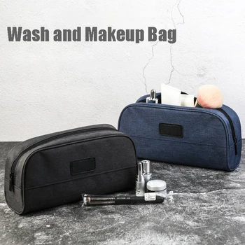 Erkekler Oxford Kumaş Makyaj Çantaları Seyahat Fermuarlı çanta kozmetik Çantası makyaj çantası Kozmetik Organizatör Büyük Kapasiteli 2024 Hediye