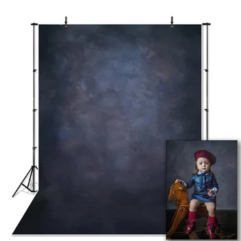 Eski usta zemin fotoğrafçılık için aşınmış koyu mavi düz renk arka plan photobooth stüdyo photocall tuval kumaş prop