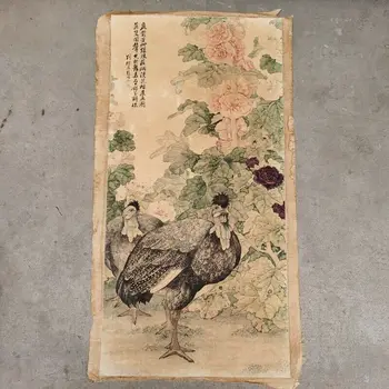 Eski Çin Kaydırma Boyama El Boyalı Çiçek kuş Boyama Pirinç Kağıdı