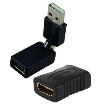 F / F Dişi Cinsiyet Değiştirici Adaptörü Çoğaltıcı Hdtv ve USB 2.0 Erkek USB Dişi 360 Derece Dönüş Açısı Adaptörü