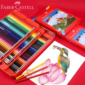 Faber Castell Suda Çözünür / Yağlı Renkli Kalem 12/24/36/48/60/72/100 Renkler Profesyonel Boyama renkli kurşun kalem Sanat Malzemeleri için