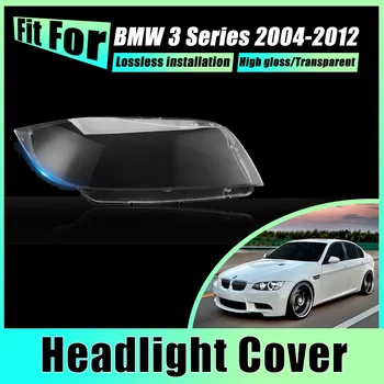 Far kapakları BMW 3 serisi 2004-2012 için E90 2x kafa ışık kapakları ön Lens sis şeffaf abajur far araba aksesuarları