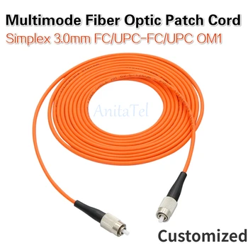 FC / UPC-FC/UPC OM1 Çok Modlu Simpleks 3.0 mm Fiber Optik Yama Kablosu FTTH FC UPC Fiber Optik bağlantı kablosu 1 adet / grup