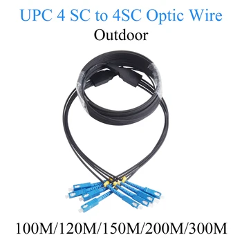 Fiber Optik Uzatma Kablosu UPC 4 SC 4 SC Tek modlu 4 çekirdekli Açık Dönüştürme Yama Kablosu 100 M/120 M/150 M/200 M/300 M Optik Kablo