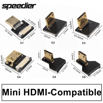 FPC Şerit Düz HDMI uyumlu Kablo 10CM-80CM Mikro HDMI uyumlu Mini 90 derece Adaptör HDTV FPV Hava