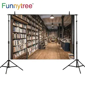 Funnytree kitaplık mezuniyet okula dönüş fotoğraf arka fonu stüdyo ahşap duvar kağıdı afiş arka plan photozone fotoğraf sahne