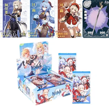 Genshin Darbe Kartları Kutusu Koleksiyonu Toplamak Deluxe Edition Nadir Karakterler KR SR SGR Kartları Anime Oyun Oynamak Kurulu erkek çocuk oyuncakları