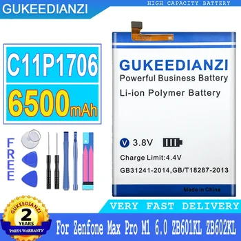 GUKEEDIANZI Pil için ASUS Büyük Güç Bateria C11P1706, Max Pro, Max Pro, M1, 6.0 inç, ZB601KL, ZB602KL, X00TDB, X00TDE, 6500mAh
