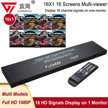 HDMI Multiviewer 1080 P 16X1 HDMI Quad Ekran Çoklu görüntüleyici Splitter 16 1 Out Dikişsiz Anahtarı 4 8 16 Yönlü Ekran Bölücü