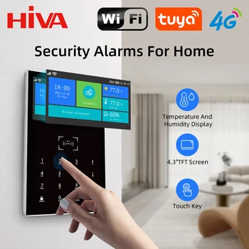 HİVA 4G PG109 Süper Büyük Ekran Akıllı Alarm Seti Wifi GSM Kablosuz Bağlantı Doodle APP Bağlayabilirsiniz Kamera Kızılötesi Algılama