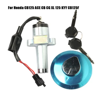 Honda için CB125 ACE CB CG XL 125 KYY CB125F Motosiklet Kontak Anahtarı Yakıt Gaz Deposu kapatma başlığı Koltuk kilit anahtarı Seti