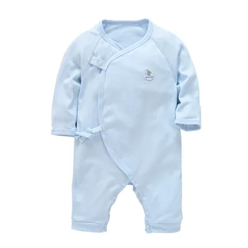 Honeyzone Bebek Kız Giysileri Bodysuits Tek Parça Bebek Erkek Açık Mavi Toddler Tulum Yeni Doğan Sleepsuit Pijama Tulum Naipe