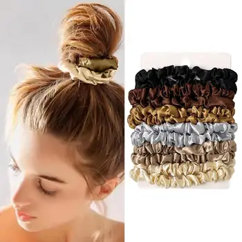 Ince Yumuşak Saç Bağları Şapkalar Saç Bağları 12 parçalı Set Şık Elastik Saç Çemberleri moda aksesuarları Pürüzsüz Avrupa
