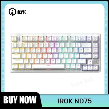 IROK ND75 Mekanik Klavye Kablolu RT Modu Manyetik Anahtarı Klavyeler Oyun Klavyeleri Çalışırken Değiştirilebilir Özelleştirme RGB Oyun Klavyesi