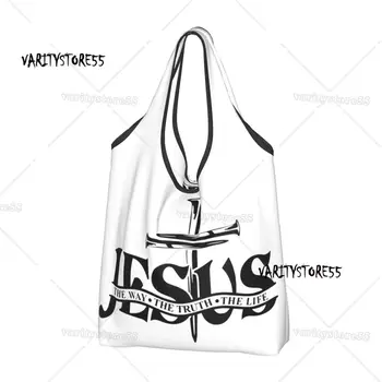 Isa Yol Gerçeği Hayat Bakkal alışveriş çantası Kadın Din Hıristiyan İnanç Omuz alışveriş çantaları Büyük Çanta
