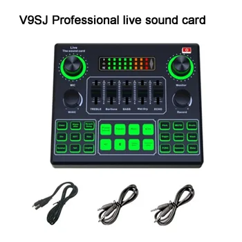 Için V9SJ Ses Stüdyosu Mikser Ses Kartı Telefon PC Canlı Yayın Oyun Bilgisayar Ayar Düğmesi Telefon İçin