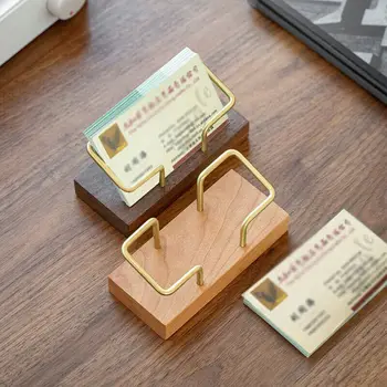 Iş kart tutucu Dekor Ofis ahşap kart tutucu masaüstü kart vitrin rafı masaüstü kart vitrin rafı Süs Günlük Kullanım