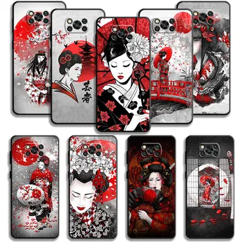 Japon Kadın Samuray Maskesi Erik Çiçeği Durumda Xiaomi POCO X3 NFC X4Pro M3 Mi 12 11 10 10T 8 Note10 Lite 11Ultra 11T F1